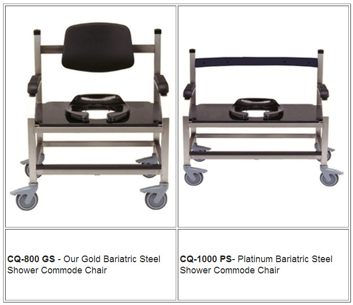 Bariatric Steel Shower Commode Chair FREE Shipping