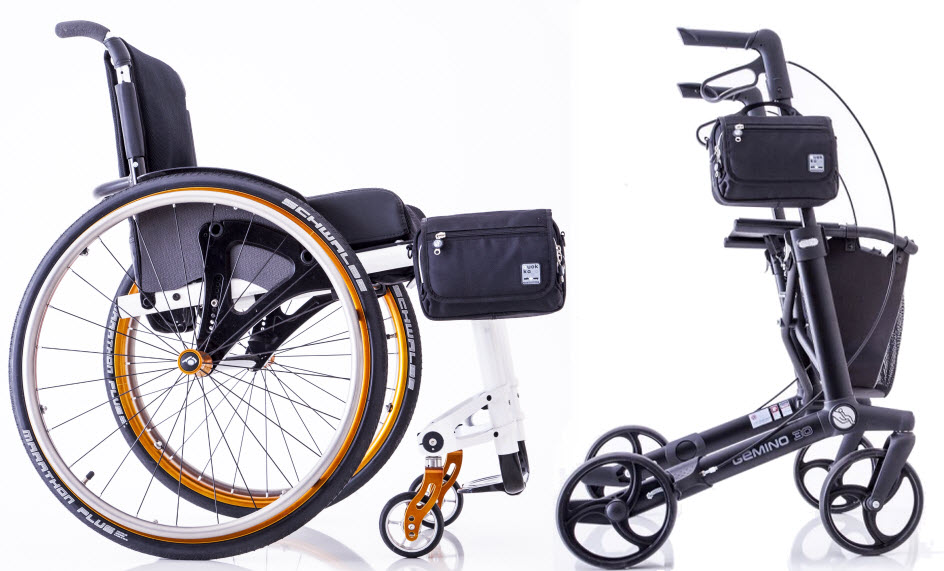 Black Horizontal Quokka Wheelchair Bag FREE Shipping