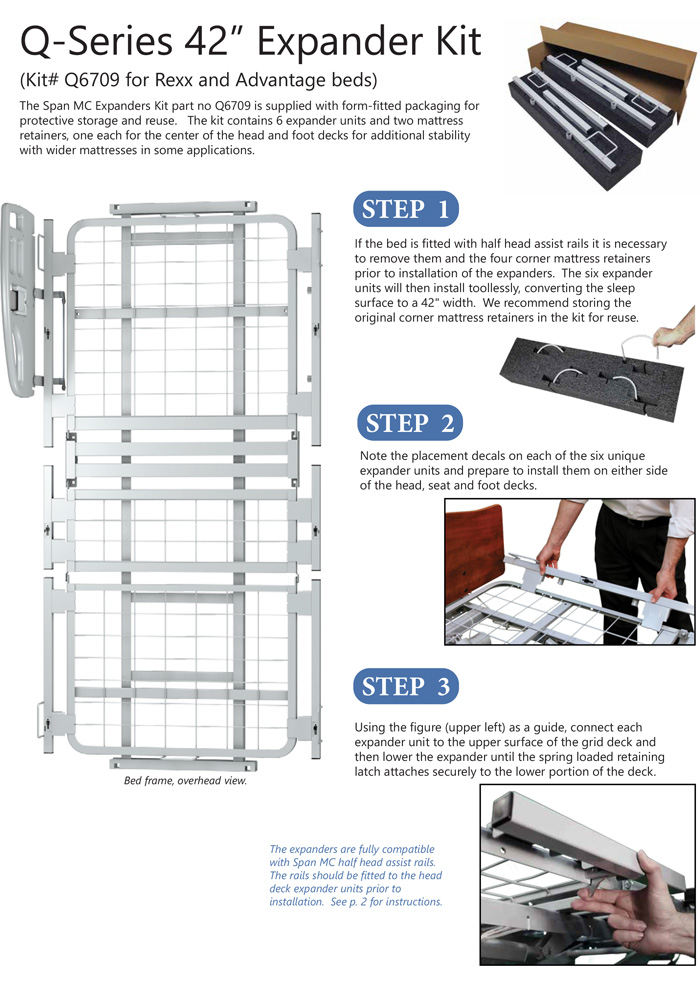Bed Expander Kit for Rexx, Fast Rexx and Advantage Beds