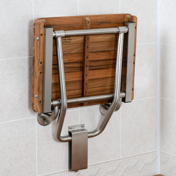Teak ADA Compliant Wall Mount Shower Bench