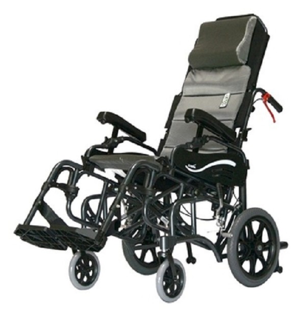 Tilt In Space Lightweight Foldable Wheelchair High Back Reclining