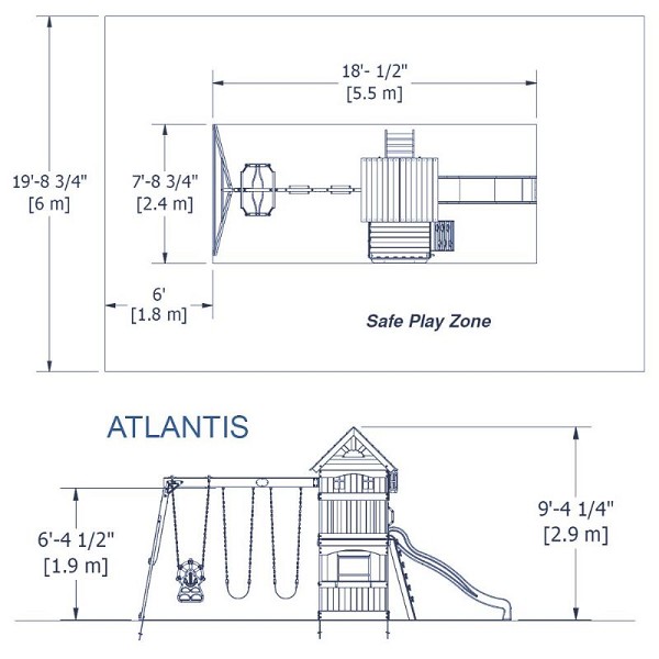 Atlantis Wooden Swing Set Playground Playground Equipment