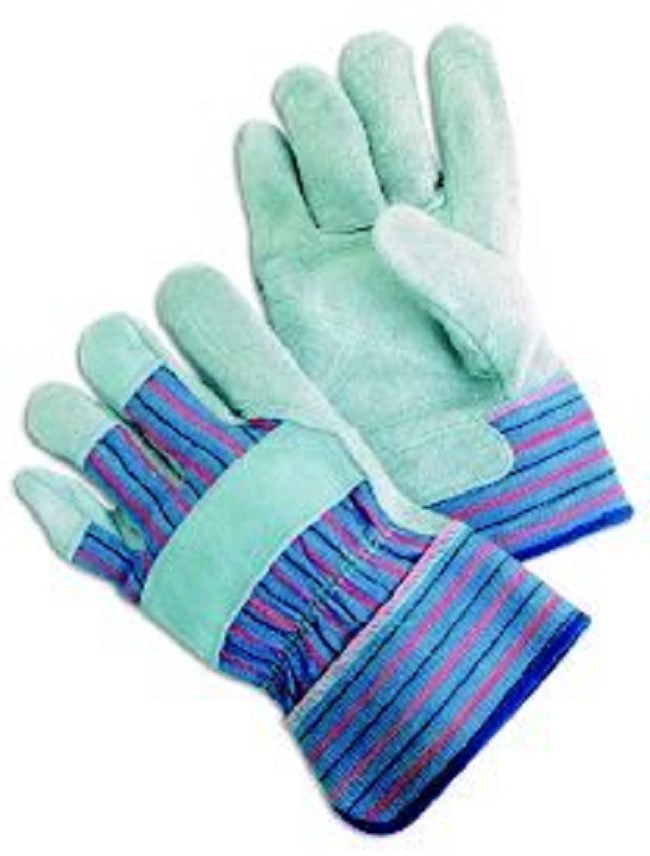 Green Patch Leather Safety Cuff Gloves FREE Shipping