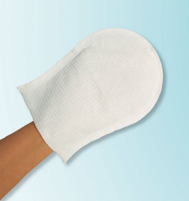 PreMoistened Disposable Wash Glove in Resealable Pack