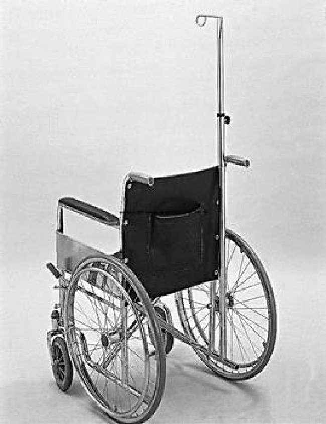 Height Adjustable Wheelchair IV Pole Attachment