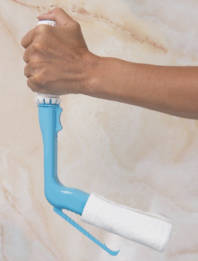 Self Wipe Toilet Aid with Angled Clamp