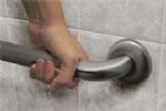 Easy Mount (TM) Grab Bars (Case of 10) (9-Hole Flange with Cover 1.25 x 32 Inch, Smooth White (400 lb weight capacity)Case of 10)