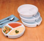 Partitioned Scoop Dish with Lid - Sandstone (Quantity 2)