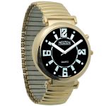 Reizen Low Vision Watch blk dial-white #s, exp. band