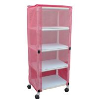 Echo Four-Shelf Mini-Linen Cart with Mesh or Solid Vinyl Cover