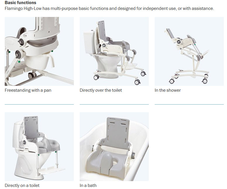 Flamingo HighLow Shower Commode Chair FREE Shipping