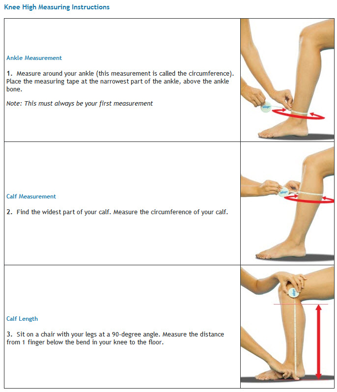 Jobst Anti Embolism Size Chart