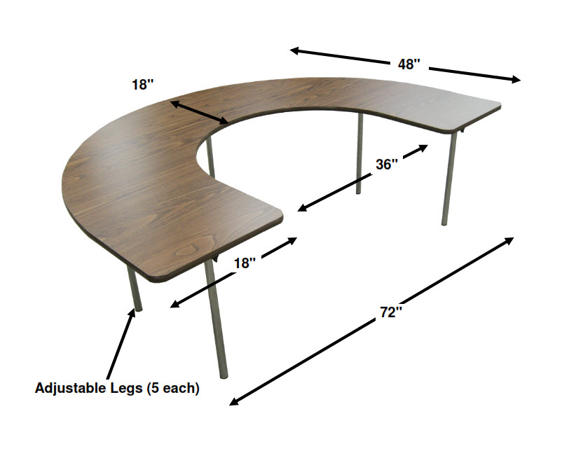 Bailey Horseshoe Work Therapy Table - FREE Shipping