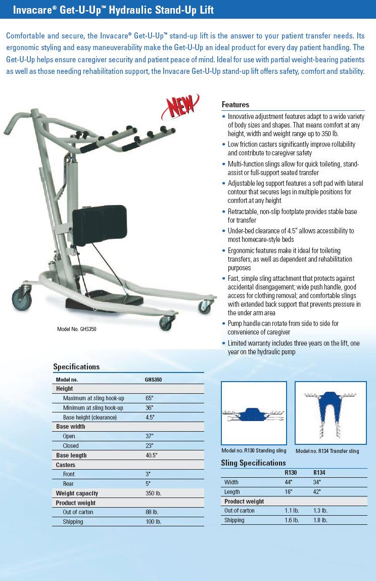 Invacare GetUUp Hydraulic StandUp Lift