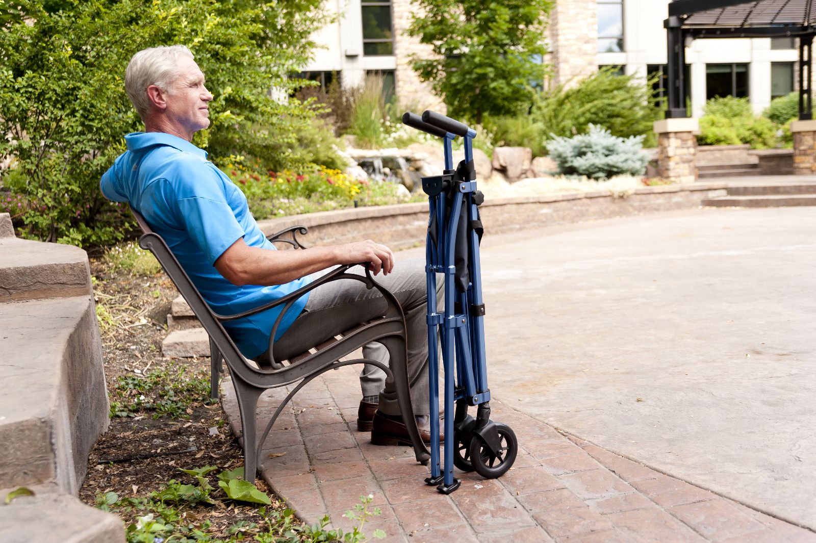 EZ FoldNGo Height Adjustable Lightweight Travel Walker