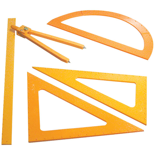 5Piece Large Tactile Markings Geometry Set for Blind and Visually