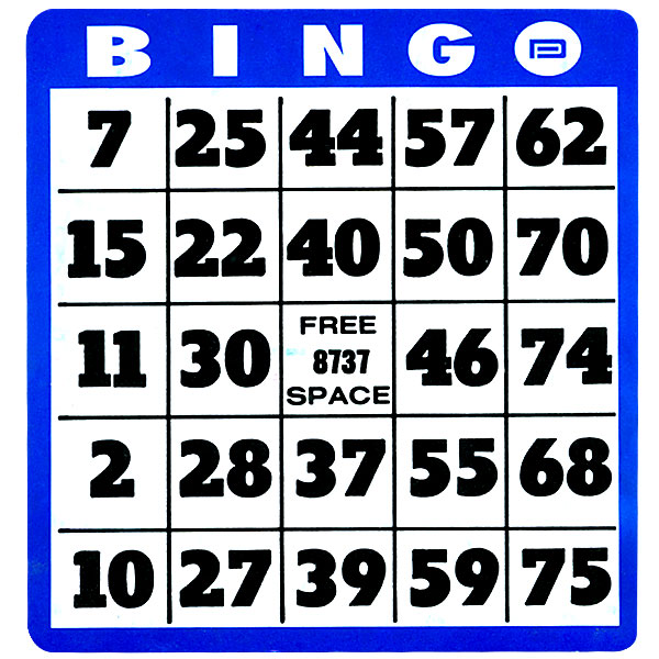Pkg. 50 Reusable Bingo Cards 