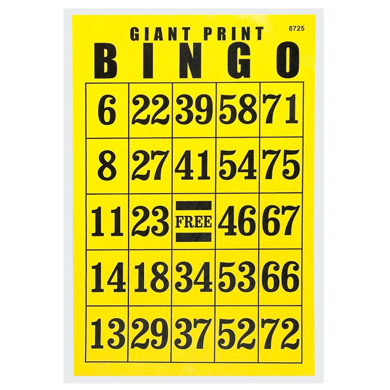 Jumbo Large Print Bingo Cards On Sale Free Shipping