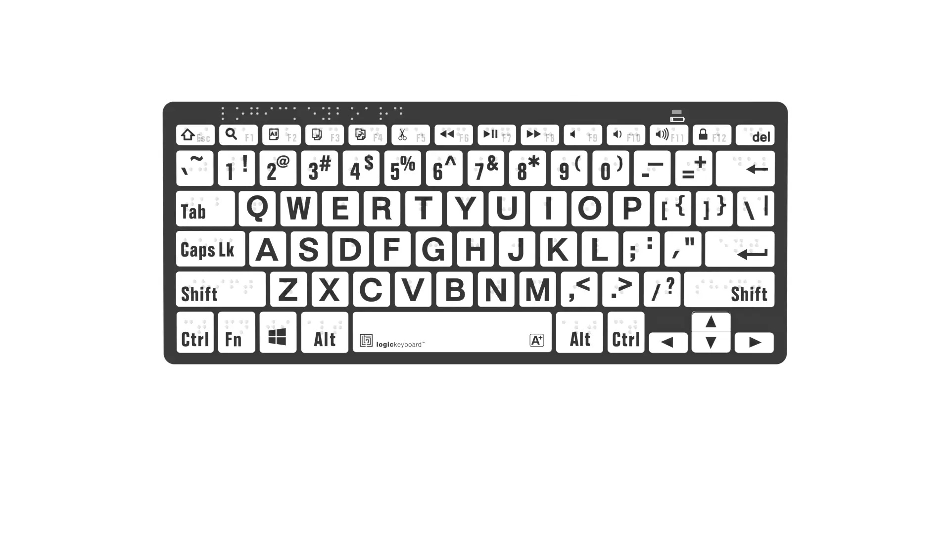 Logickeyboard Braille Keyboard with Large Print for PC and Mac