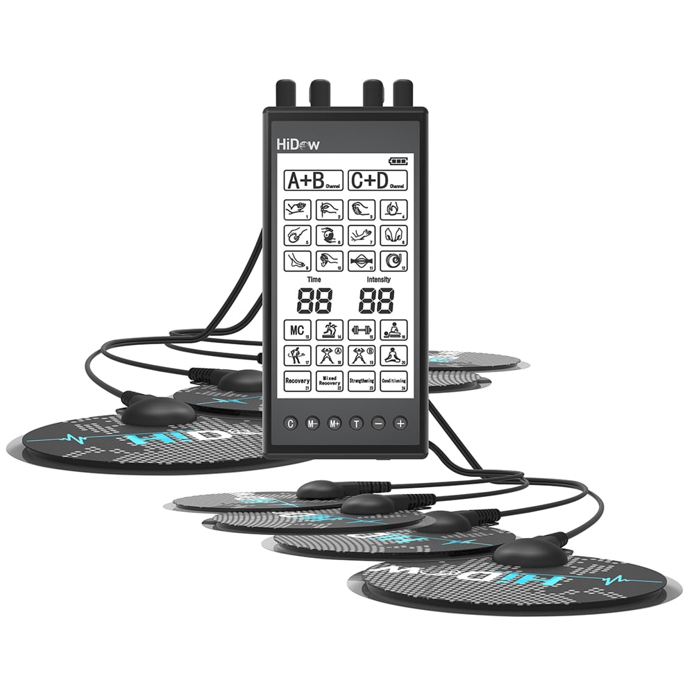 Portable Pain Relief and Muscle Stimulation TENS and EMS Device with 20 Intensity Levels and 4 Channel Electrostimulation - XPDS 4 by HiDow International image