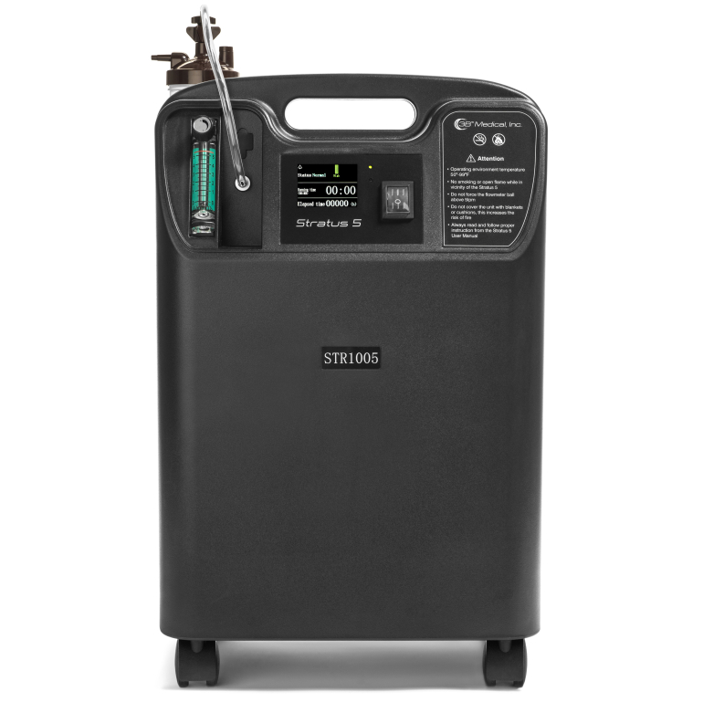 Stratus 5 Slim Lightweight Stationary Oxygen Concentrator with 360