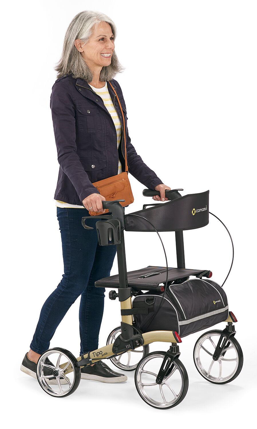 Comodita Tipo Petite and Classic Folding Walker Rollator with Accessory