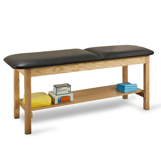 Clinton ETA Classic Series Treatment Table with Shelf and Backrest