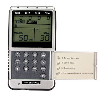 Digital 4-channel EMS/TENS unit, portable/battery or AC adapter, complete Digital 4-channel EMS/TENS unit, portable/battery or AC adapter, complete