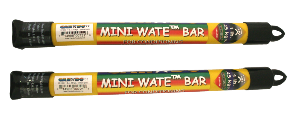 CanDo Mini WaTE Bar, Yellow, 1.5 lbs., Pair