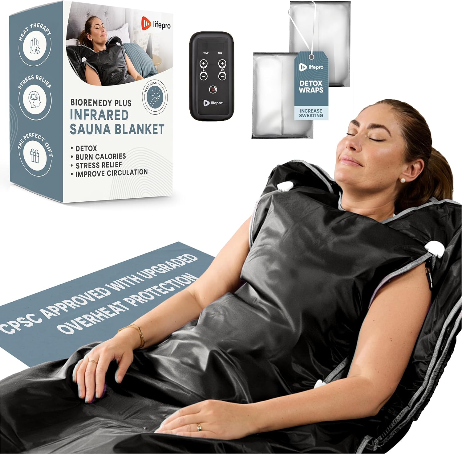 BioRemedy Infrared Sauna Blanket for Detox, Weight Loss, and