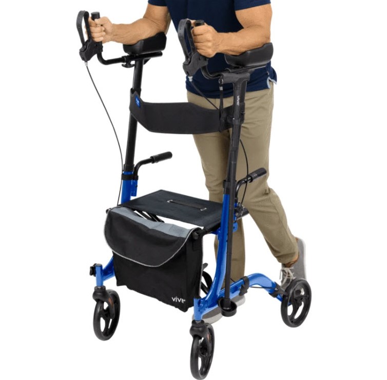 Upright Rolling Walker (Blue) FOR SALE FREE Shipping