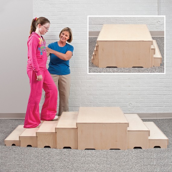 Platform and Double Steps Pediatric Crawling and Gait Training System