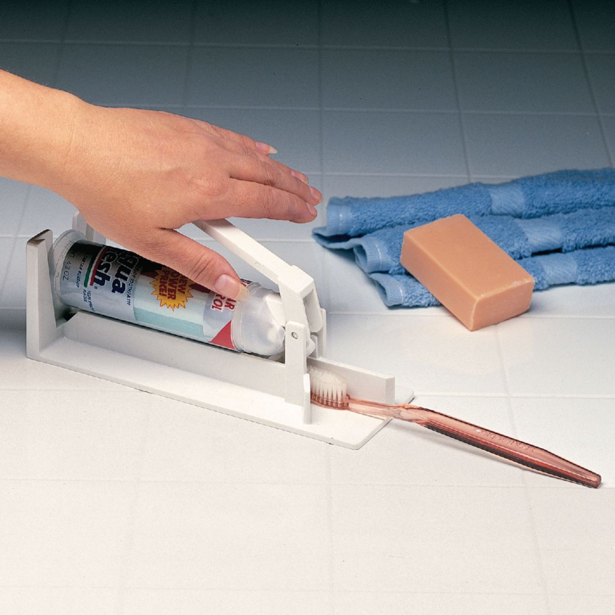 Countertop Toothpaste Dispenser for Stand Up Style Canisters