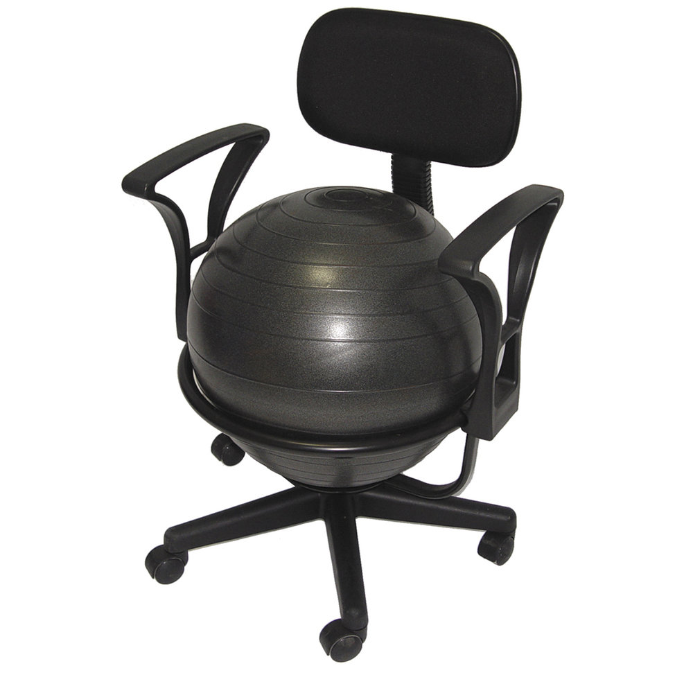using a gym ball as an office chair