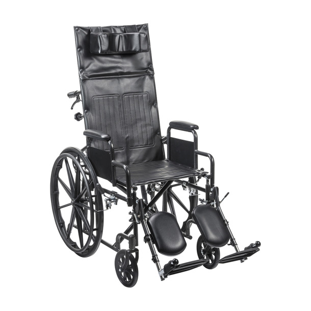 Drive Medical Silver Sport Full Reclining Single Axle Wheelchair with