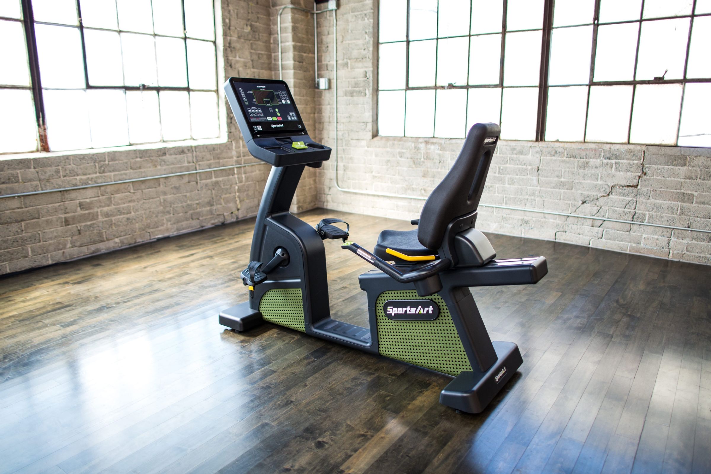 Indoor Stationary Cycling Machine  G576R ECOPOWR Recumbent Bike by SportsArt G576R Recumbent Bikes