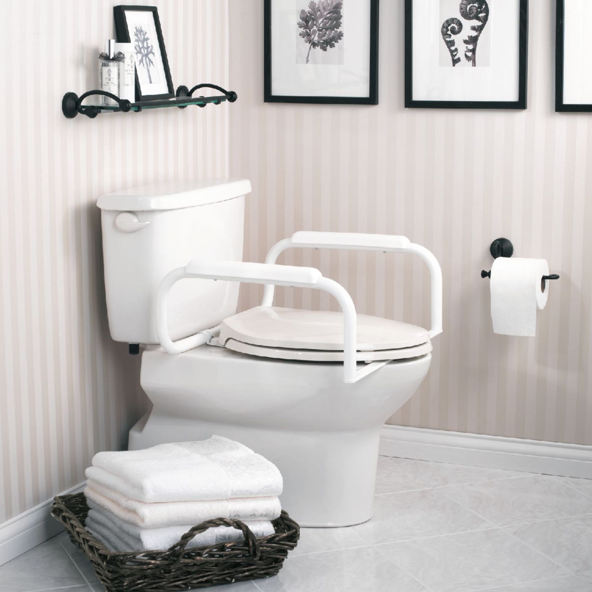 Toilet Seat Safety Rail Support Bars - FREE Shipping