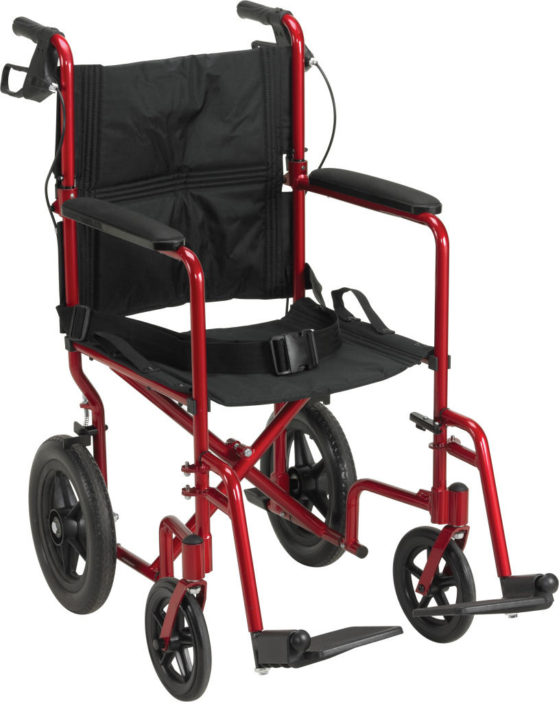 Drive Medical Expedition Aluminum Transport Wheelchair With Loop Locks