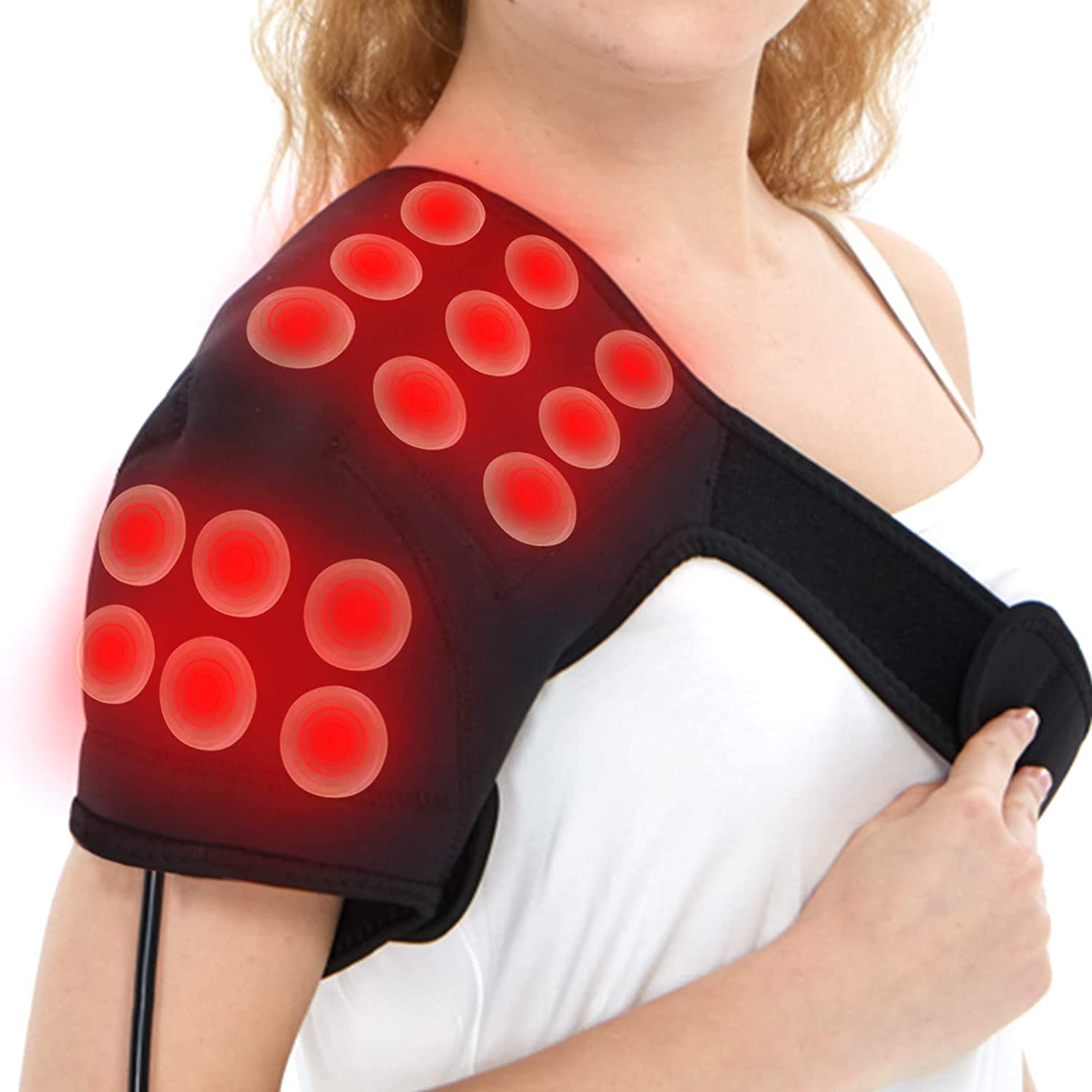 Shoulder Heating Pad with Jade Gemstones by UTK Technology