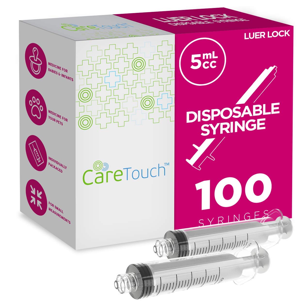 Care Touch Luer Lock Disposable Syringes (NEW Open Box)