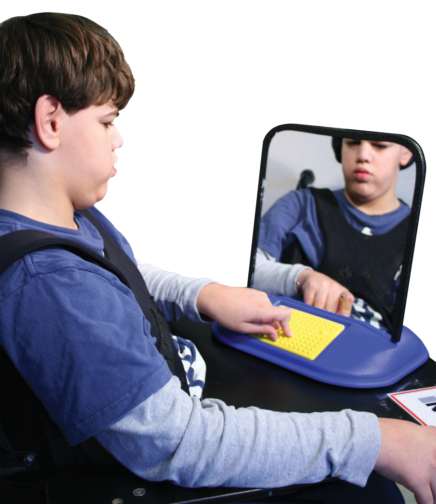 Speech Therapist with Mirror Assistive Technology Communicator