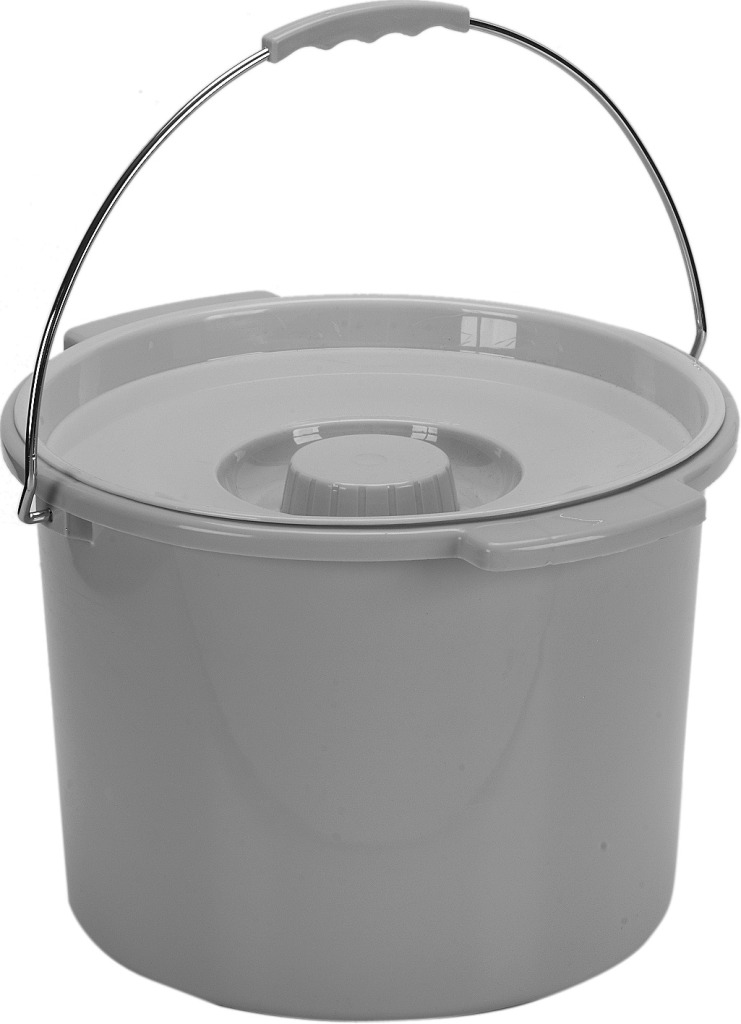 Drive Medical 12 Quart Commode Bucket with Metal Handle and Cover
