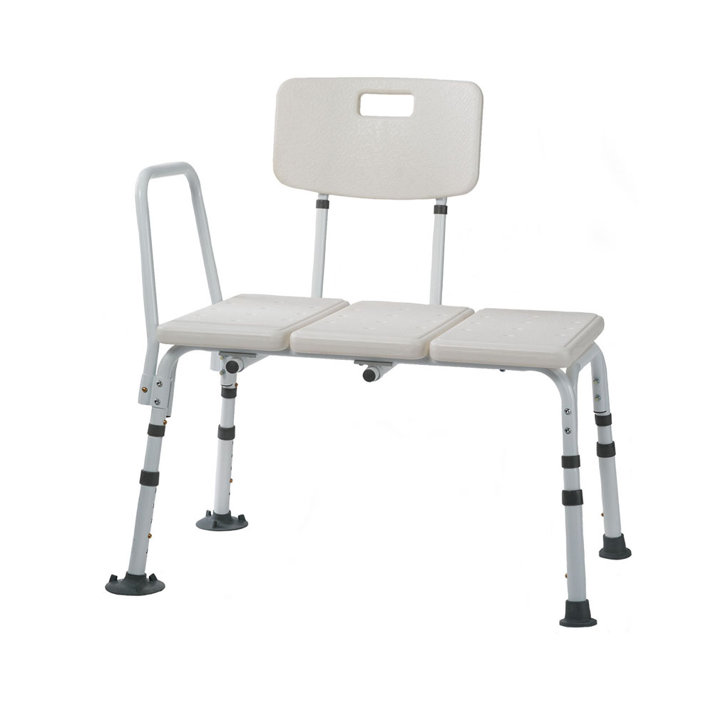 Bath and Shower Transfer Bench with Back and Arm Rest 400 lb. Weight