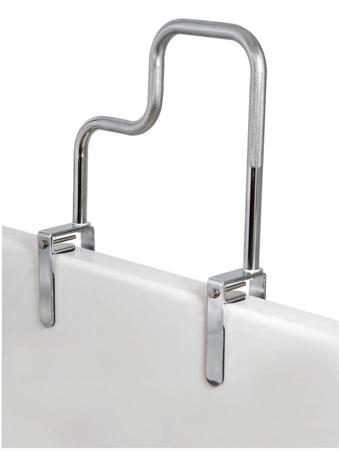 Carex Tri-Grip Bathtub Safety Rail Grab Bar with Chrome Finish, Size: 18, Clear