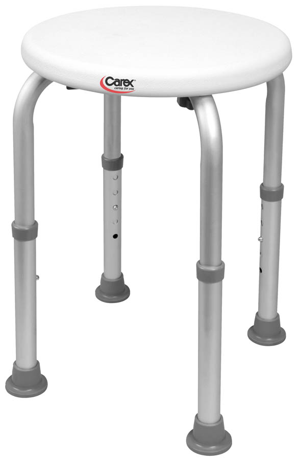 Height Adjustable Round Shower Stool with Slip Resistant Feet