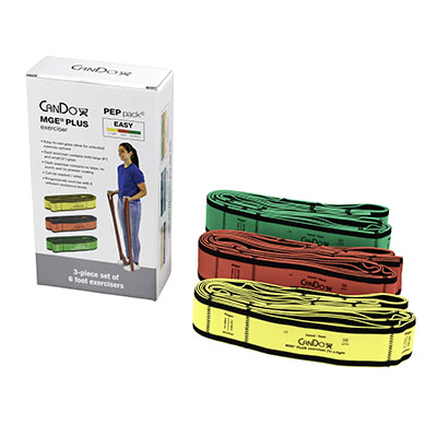 Resistance Band Set with Fabric Handle Loops, 3x 6-Ft Bands, Latex