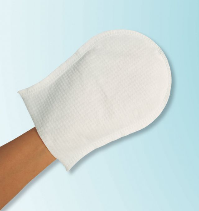 PreMoistened Disposable Wash Glove in Resealable Pack