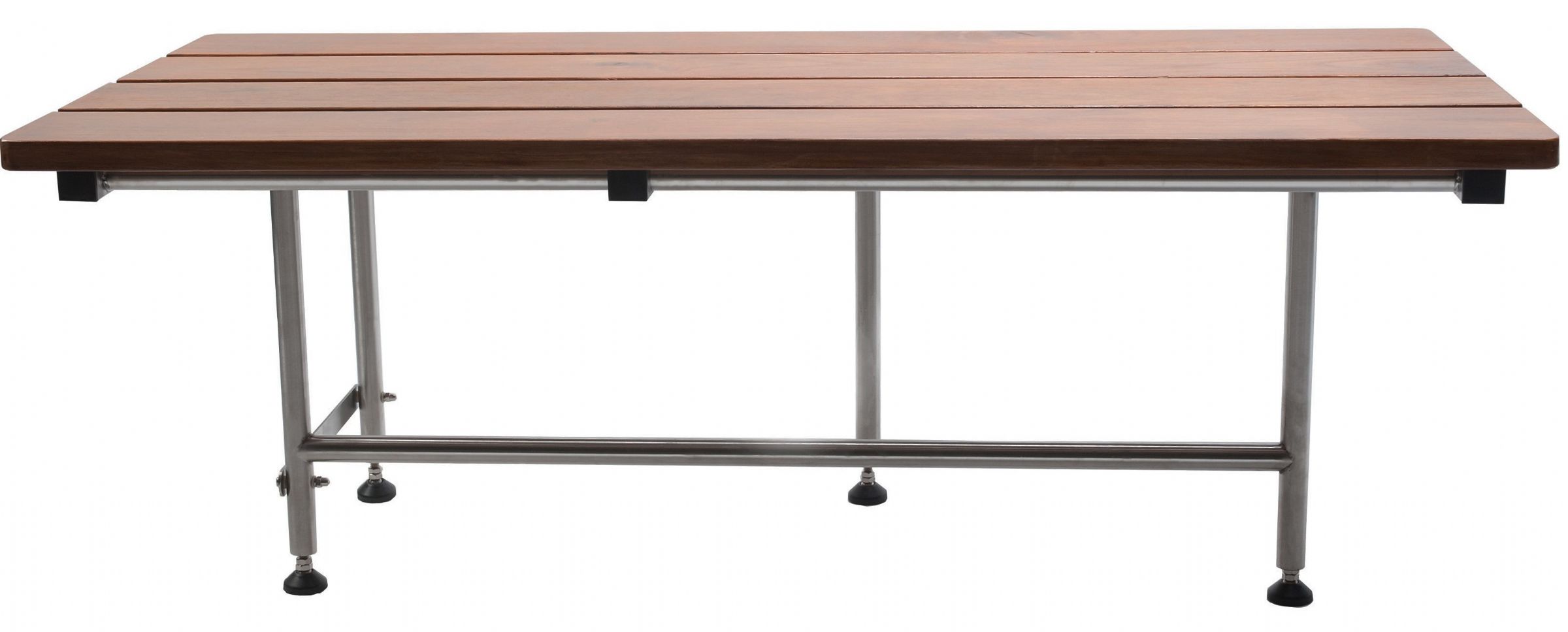Teak Stainless Steel ADA Folding Dressing Bench