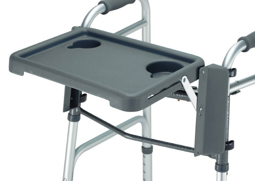 Lightweight Folding Walker Tray with Cup Holders and Textured Surface
