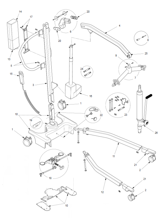 Joerns Hoyer Advance Lift Replacement Parts